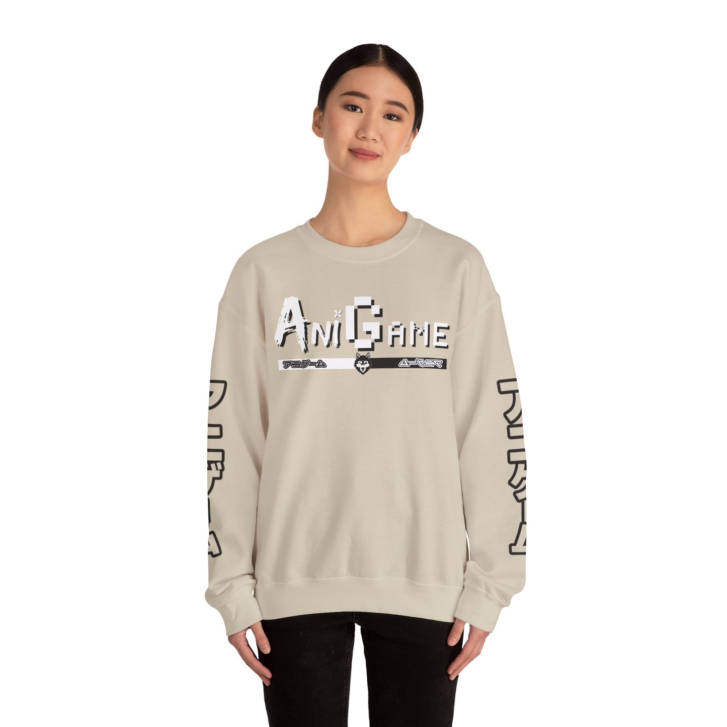 AniGame Unisex Crewneck Sweatshirt, Cozy Fashion, Graphic Sweatshirt, Gifts for Gamers, Streetwear Style