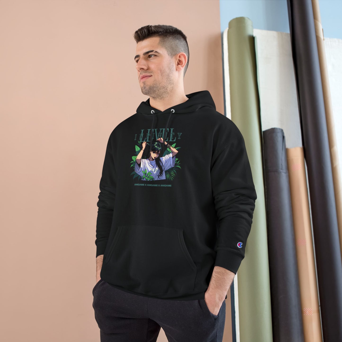 AniGame X Champion “Level Infinity” Hoodie | Casual style and comfort