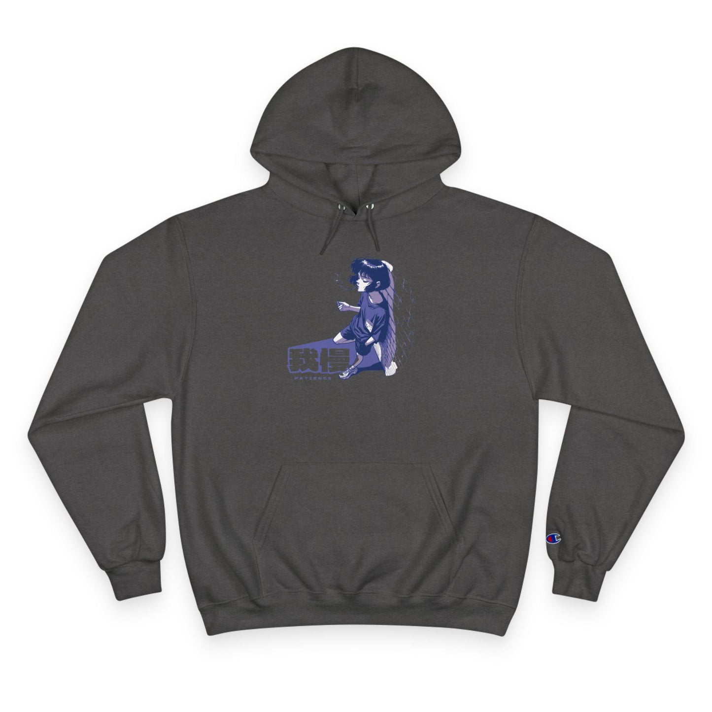 AniGame X Champion “PATIENCE” Hoodie | Level Up Style, Cozy Streetwear, Perfect Gift for Friends, Relaxed Aesthetic, Casual Wear