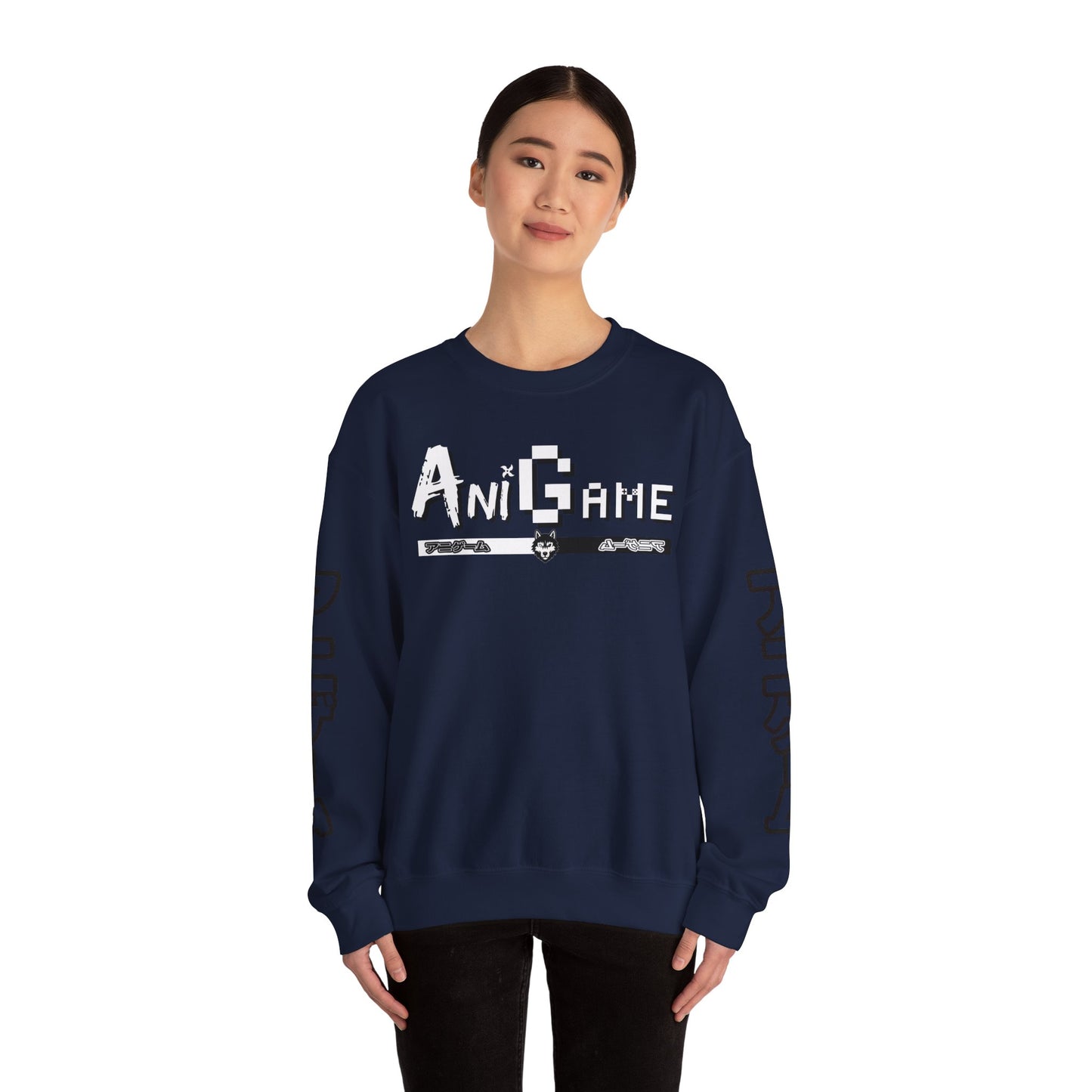 AniGame Unisex Crewneck Sweatshirt, Cozy Fashion, Graphic Sweatshirt, Gifts for Gamers, Streetwear Style