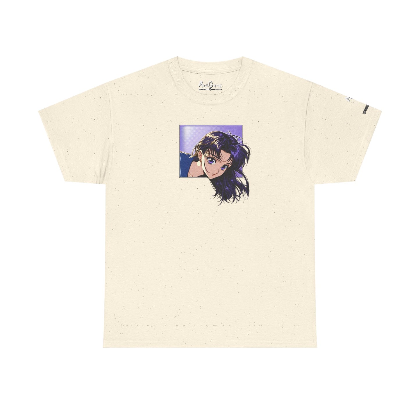 AniGame “Curious Purple” T-Shirt , Vintage Anime Shirt, Unisex Cotton T-Shirt, Casual Graphic Wear