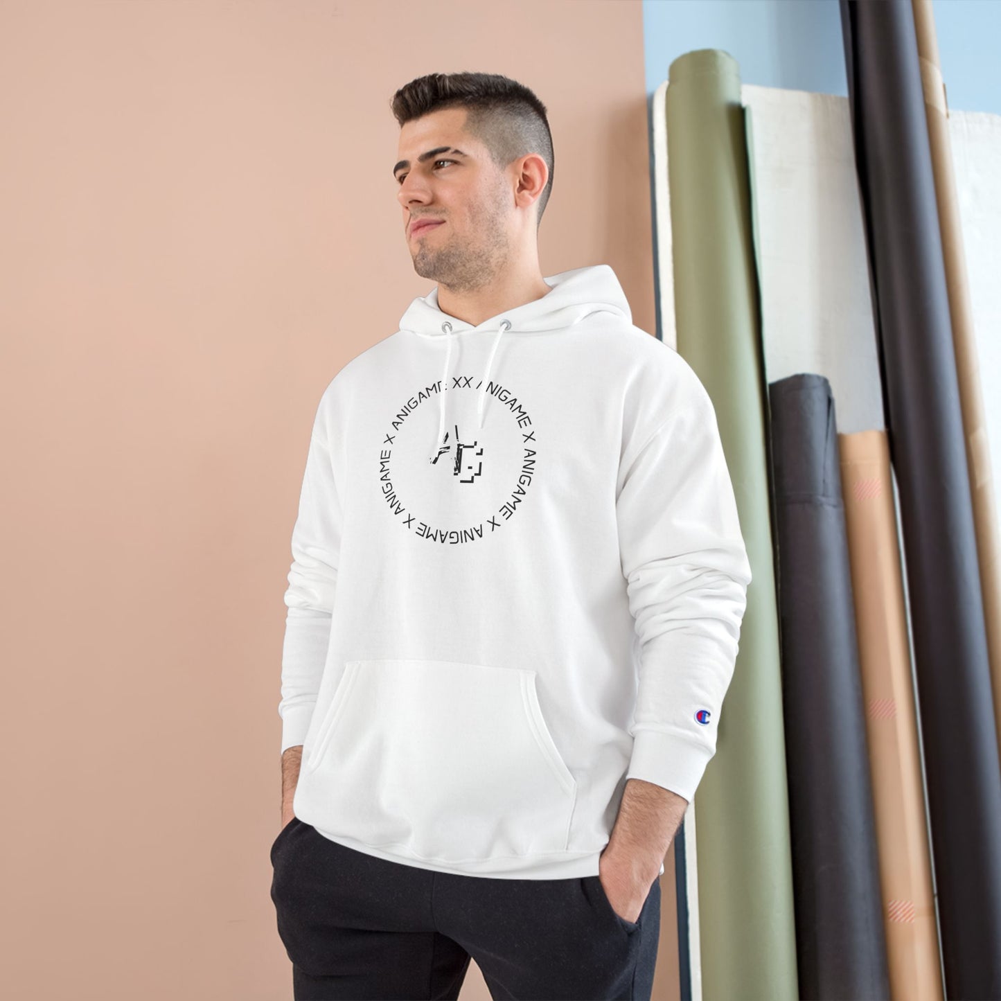 AniGame X Champion Hoodie | Level Up Style, Cozy Streetwear, Perfect Gift for Friends, Relaxed Aesthetic, Casual Wear