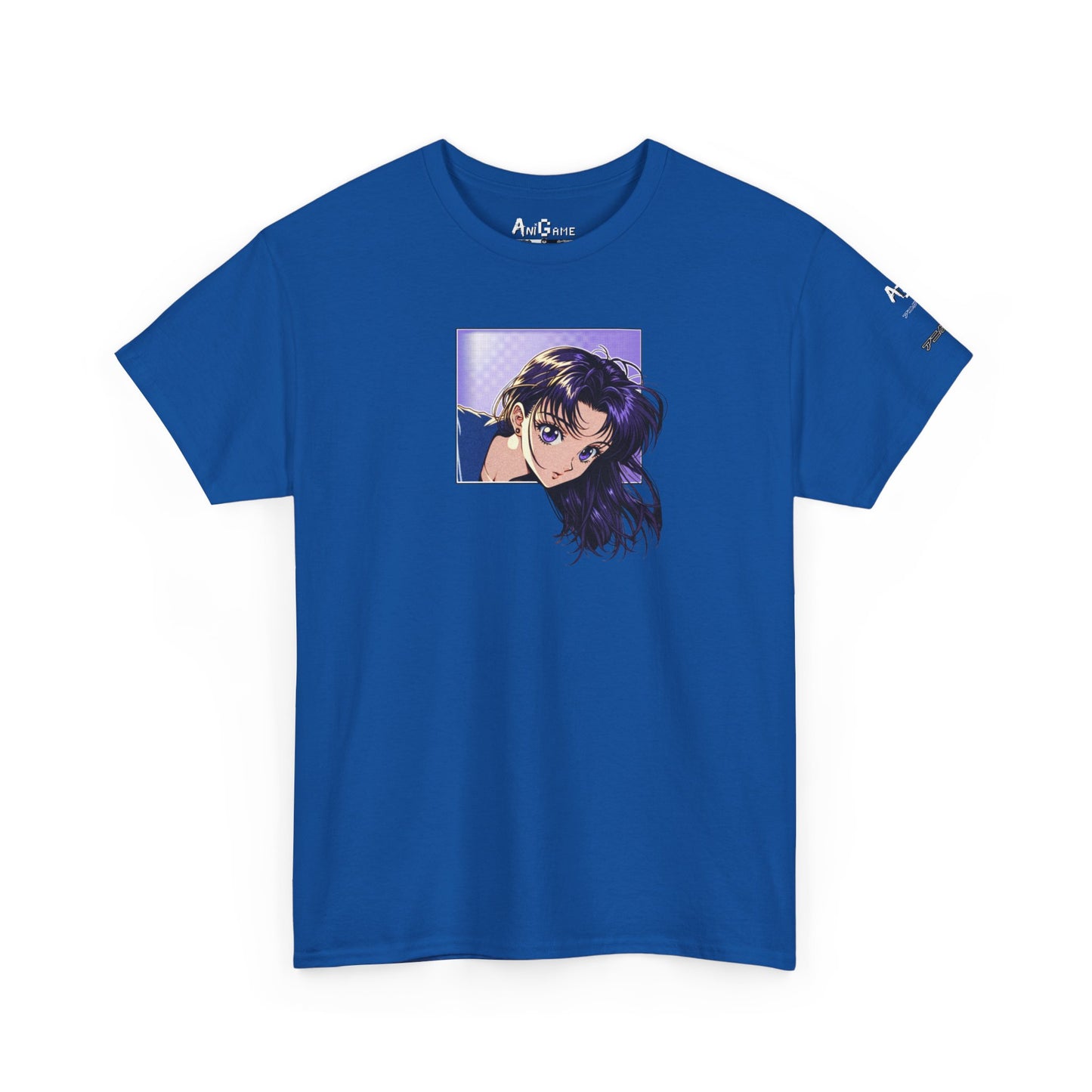 AniGame “Curious Purple” T-Shirt , Vintage Anime Shirt, Unisex Cotton T-Shirt, Casual Graphic Wear
