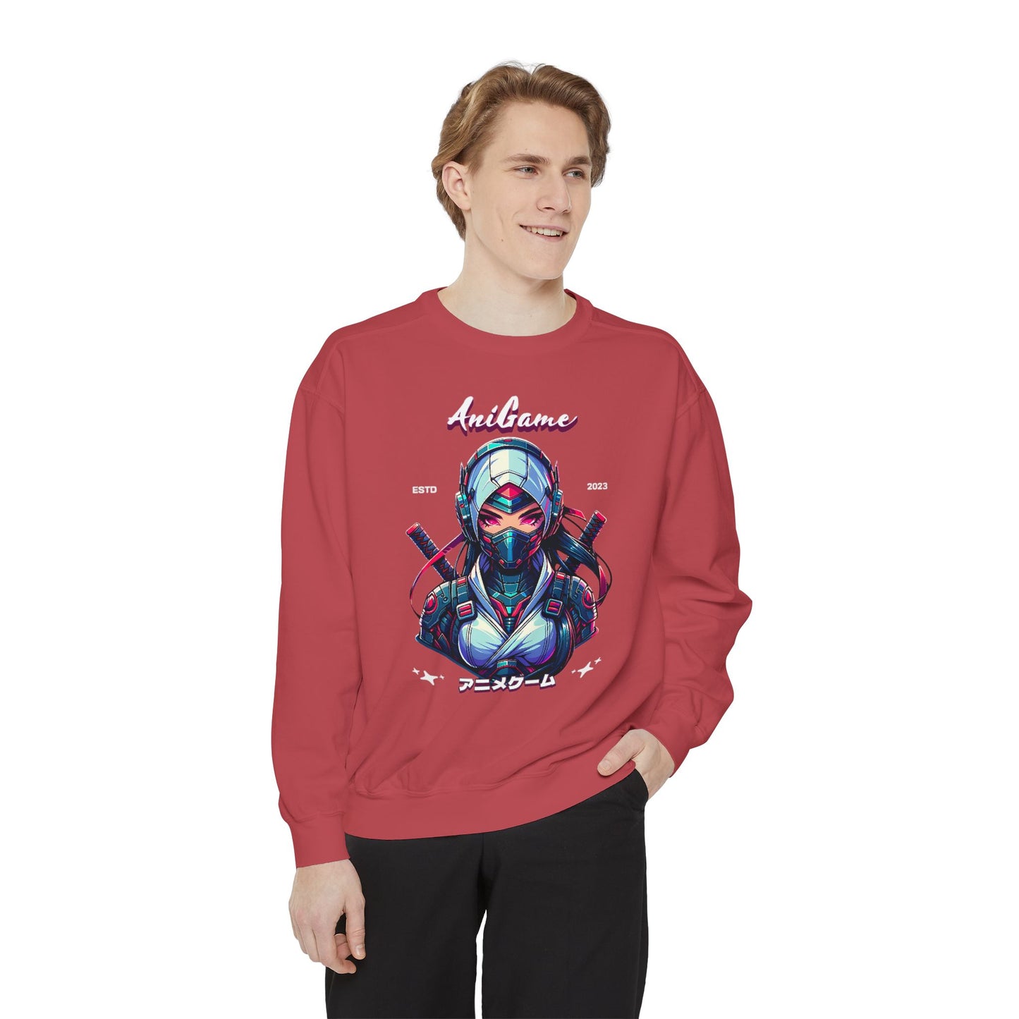 AniGame “Future Kunoichi” Unisex Garment-Dyed Sweatshirt