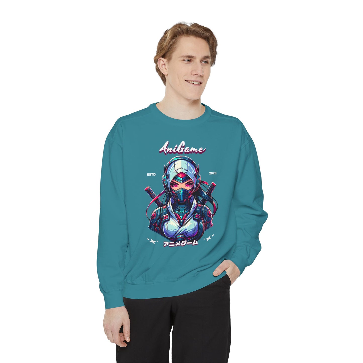 AniGame “Future Kunoichi” Unisex Garment-Dyed Sweatshirt