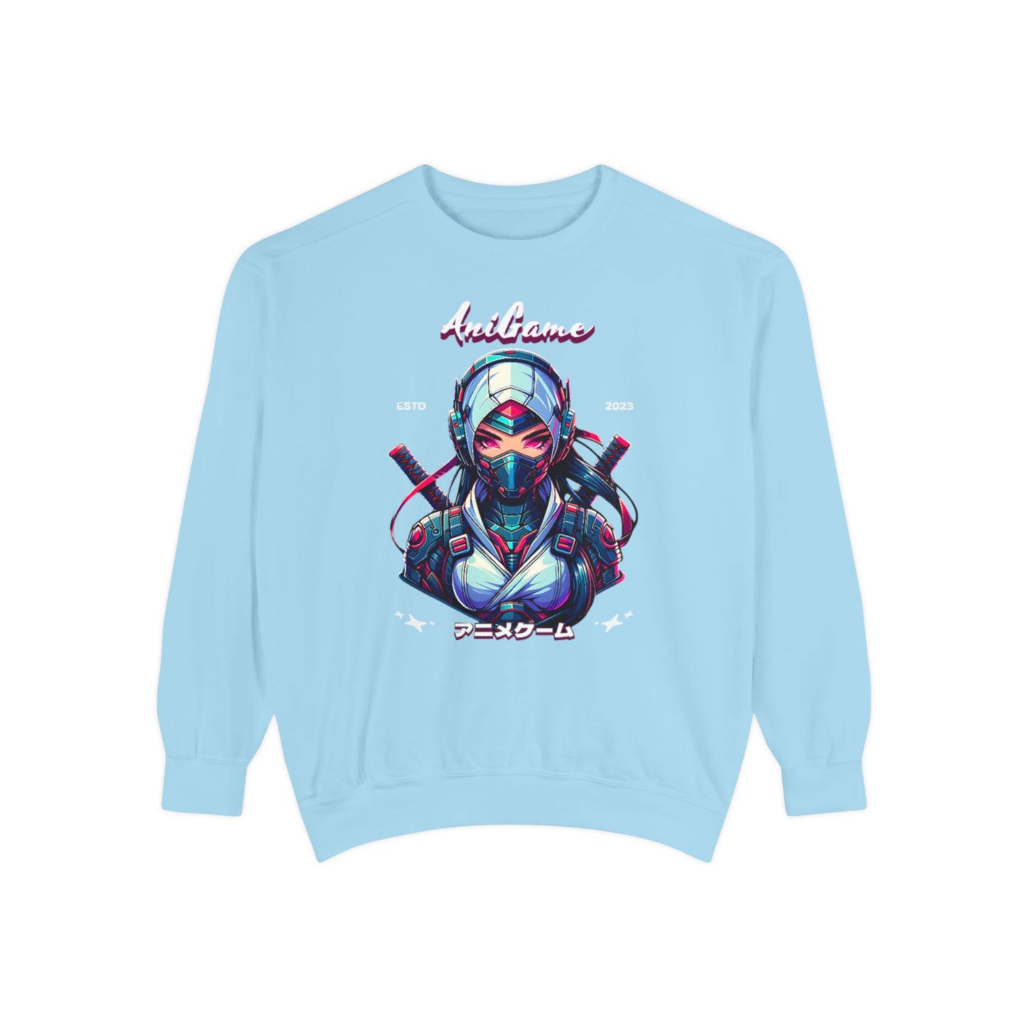 AniGame “Future Kunoichi” Unisex Garment-Dyed Sweatshirt