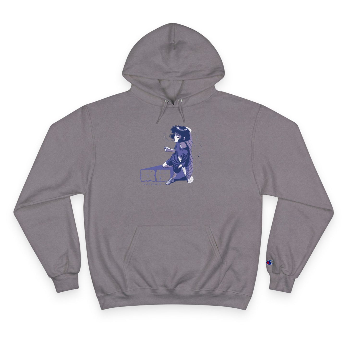 AniGame X Champion “PATIENCE” Hoodie | Level Up Style, Cozy Streetwear, Perfect Gift for Friends, Relaxed Aesthetic, Casual Wear