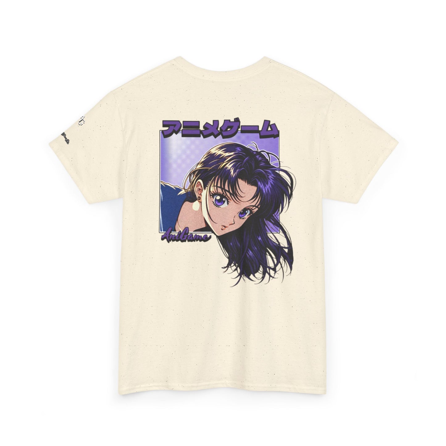AniGame “Curious Purple” T-Shirt , Vintage Anime Shirt, Unisex Cotton T-Shirt, Casual Graphic Wear