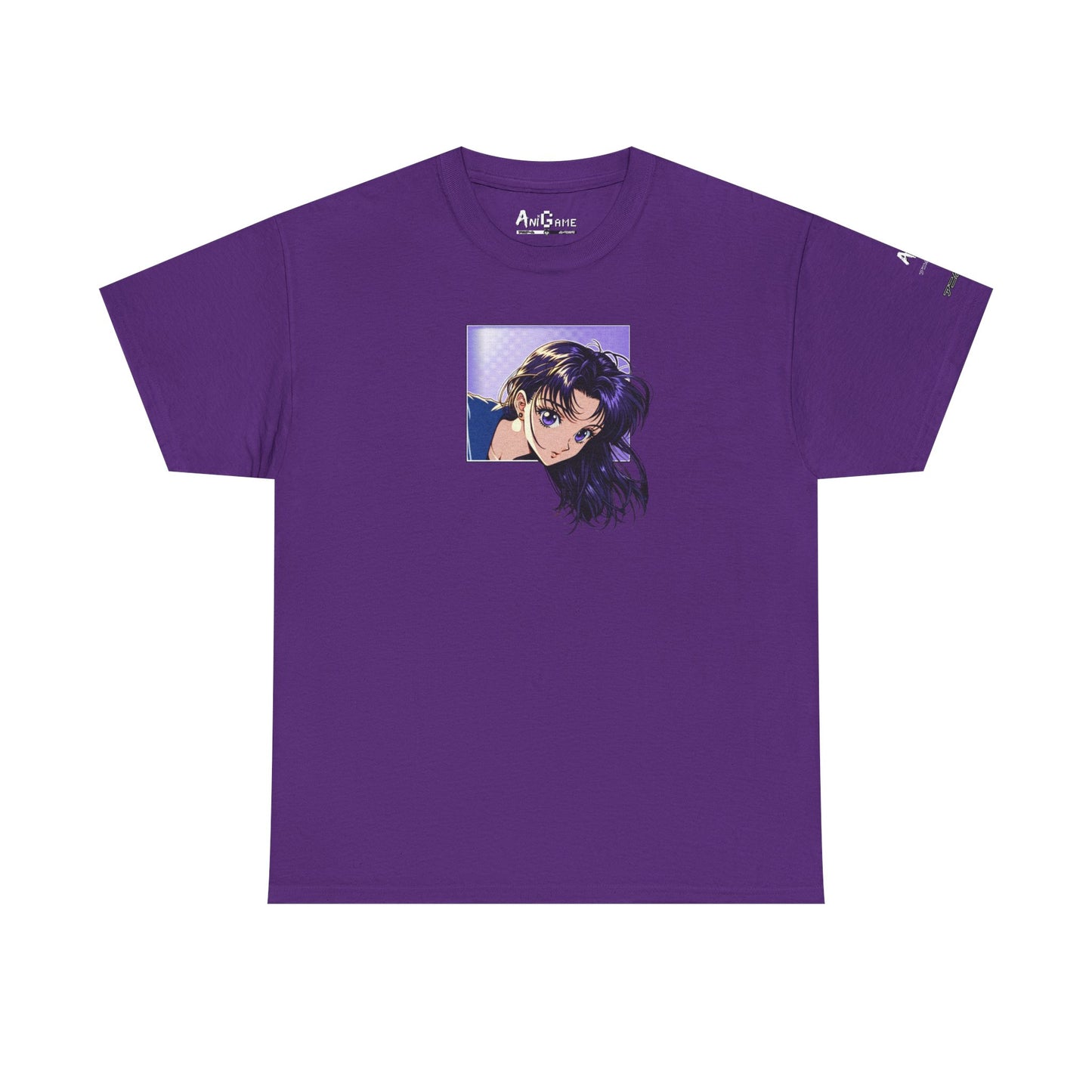 AniGame “Curious Purple” T-Shirt , Vintage Anime Shirt, Unisex Cotton T-Shirt, Casual Graphic Wear