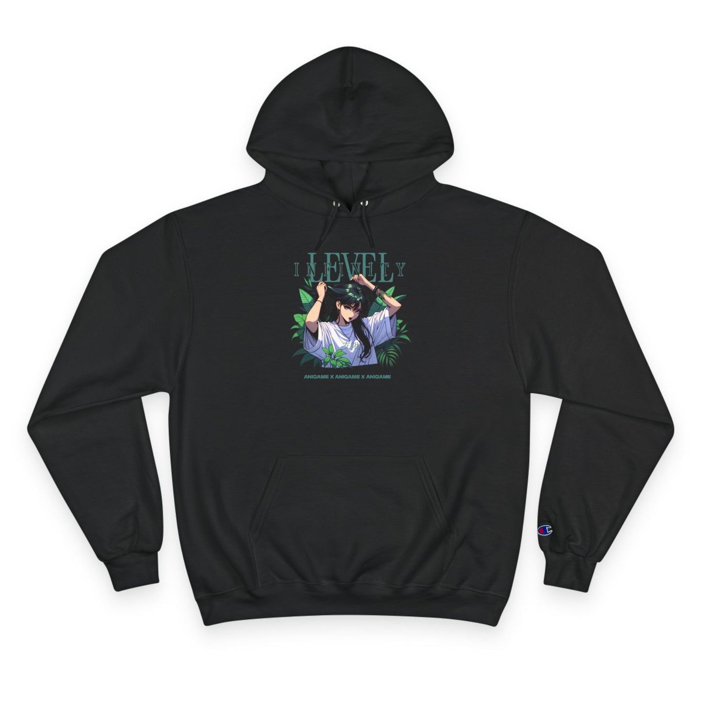 AniGame X Champion “Level Infinity” Hoodie | Casual style and comfort