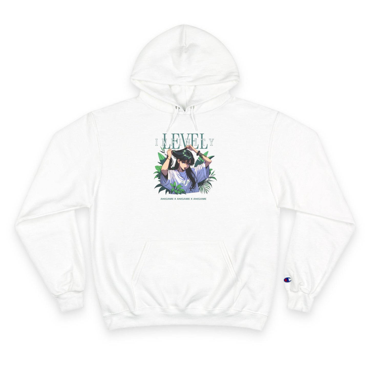 AniGame X Champion “Level Infinity” Hoodie | Casual style and comfort