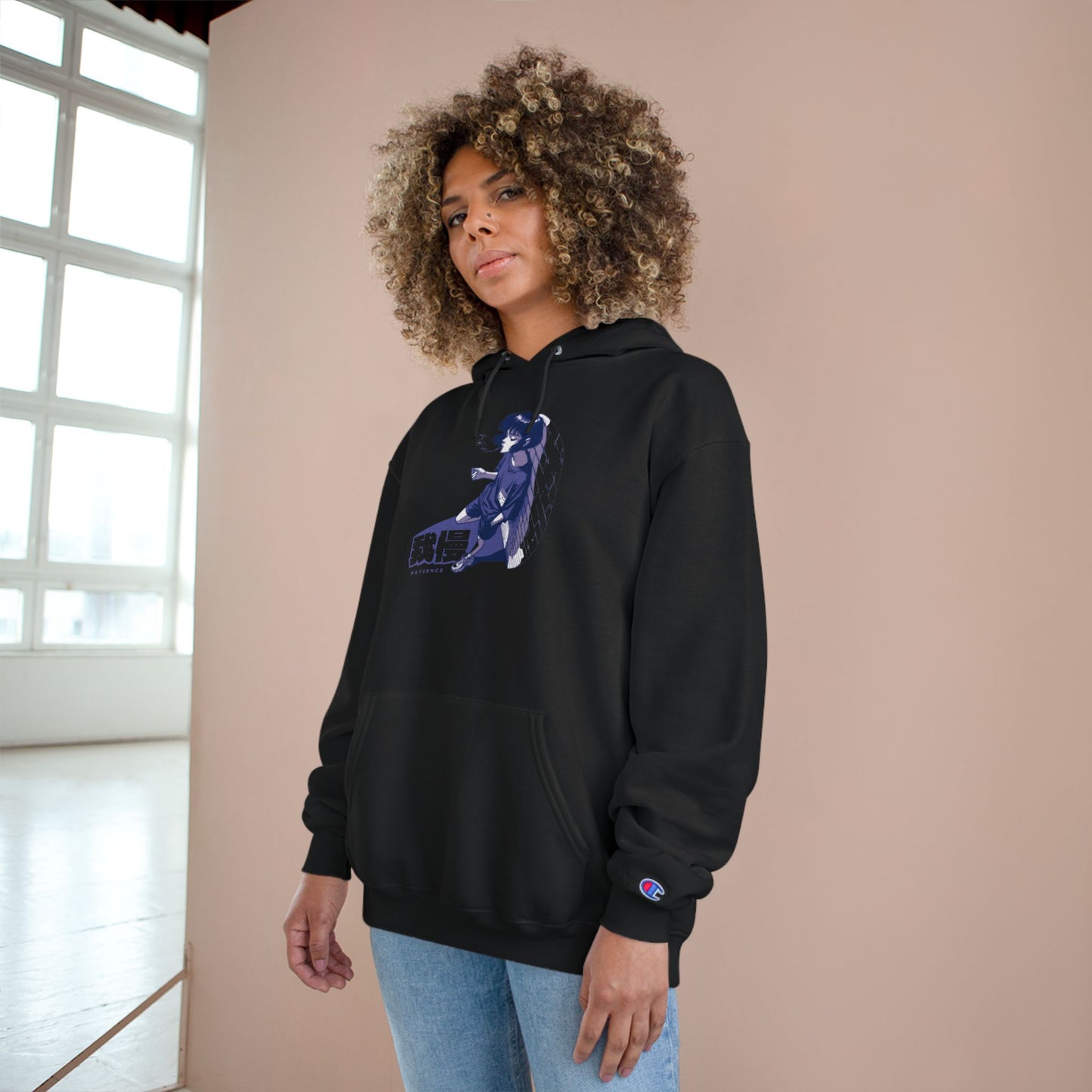 AniGame X Champion “PATIENCE” Hoodie | Level Up Style, Cozy Streetwear, Perfect Gift for Friends, Relaxed Aesthetic, Casual Wear