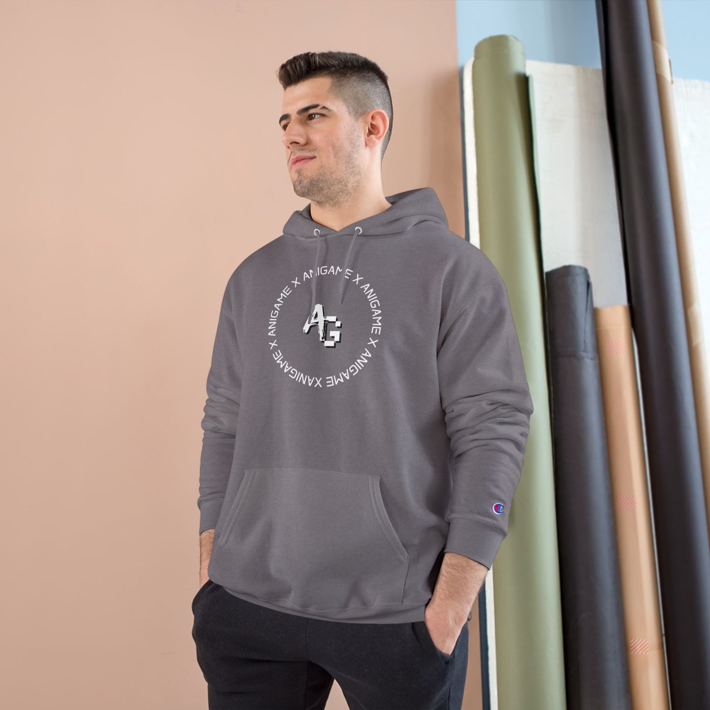 AniGame X Champion Hoodie | Level Up Style, Cozy Streetwear, Perfect Gift for Friends, Relaxed Aesthetic, Casual Wear