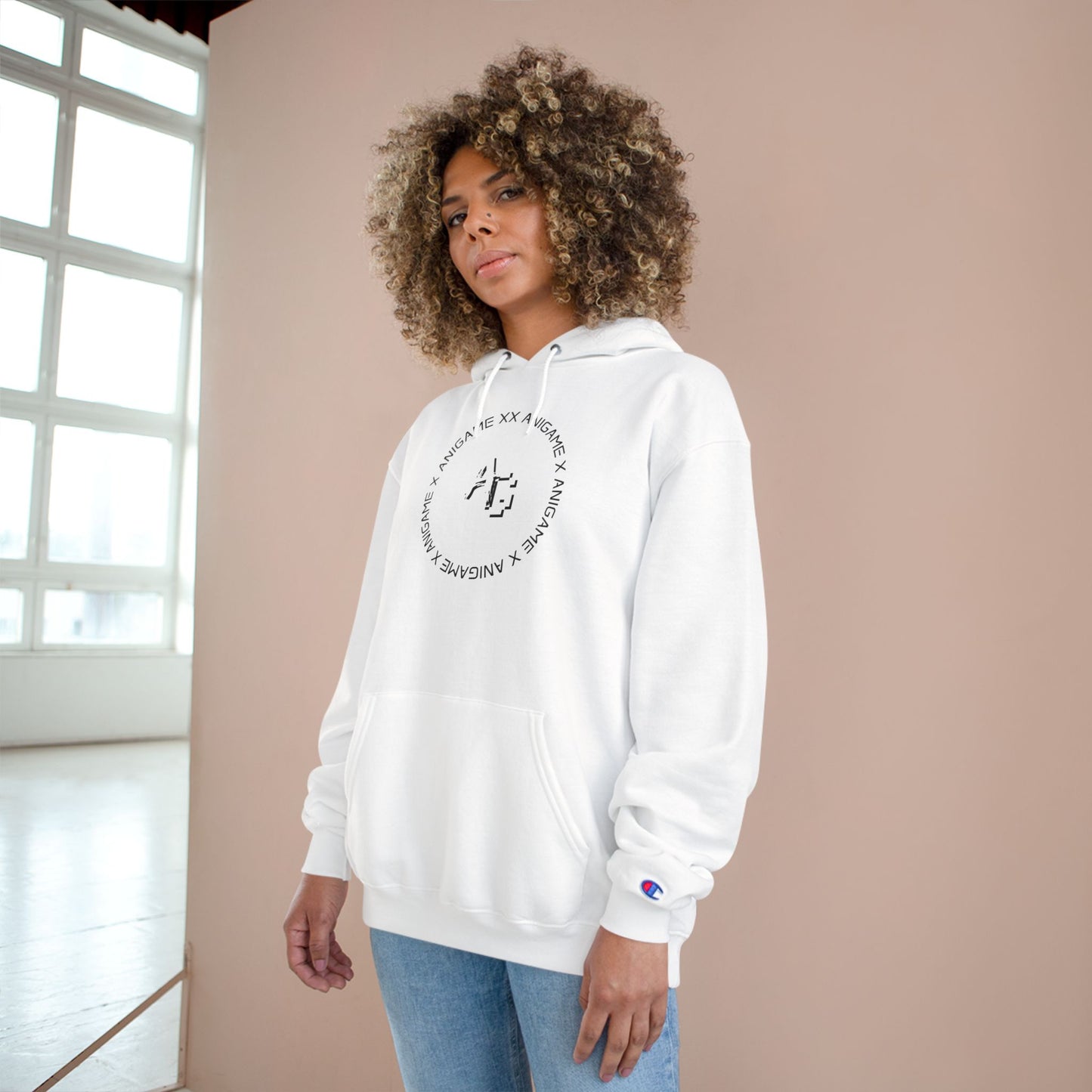 AniGame X Champion Hoodie | Level Up Style, Cozy Streetwear, Perfect Gift for Friends, Relaxed Aesthetic, Casual Wear