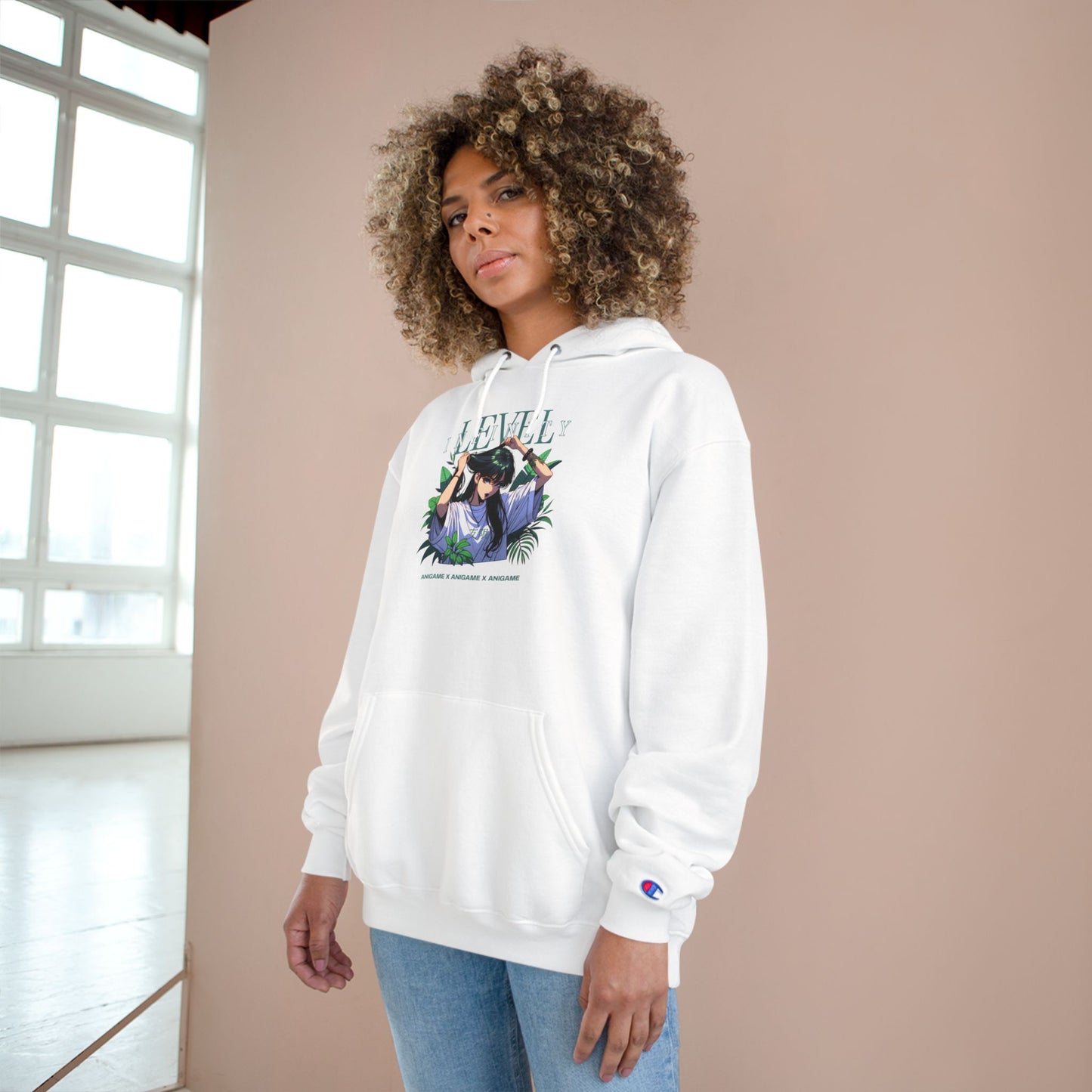 AniGame X Champion “Level Infinity” Hoodie | Casual style and comfort