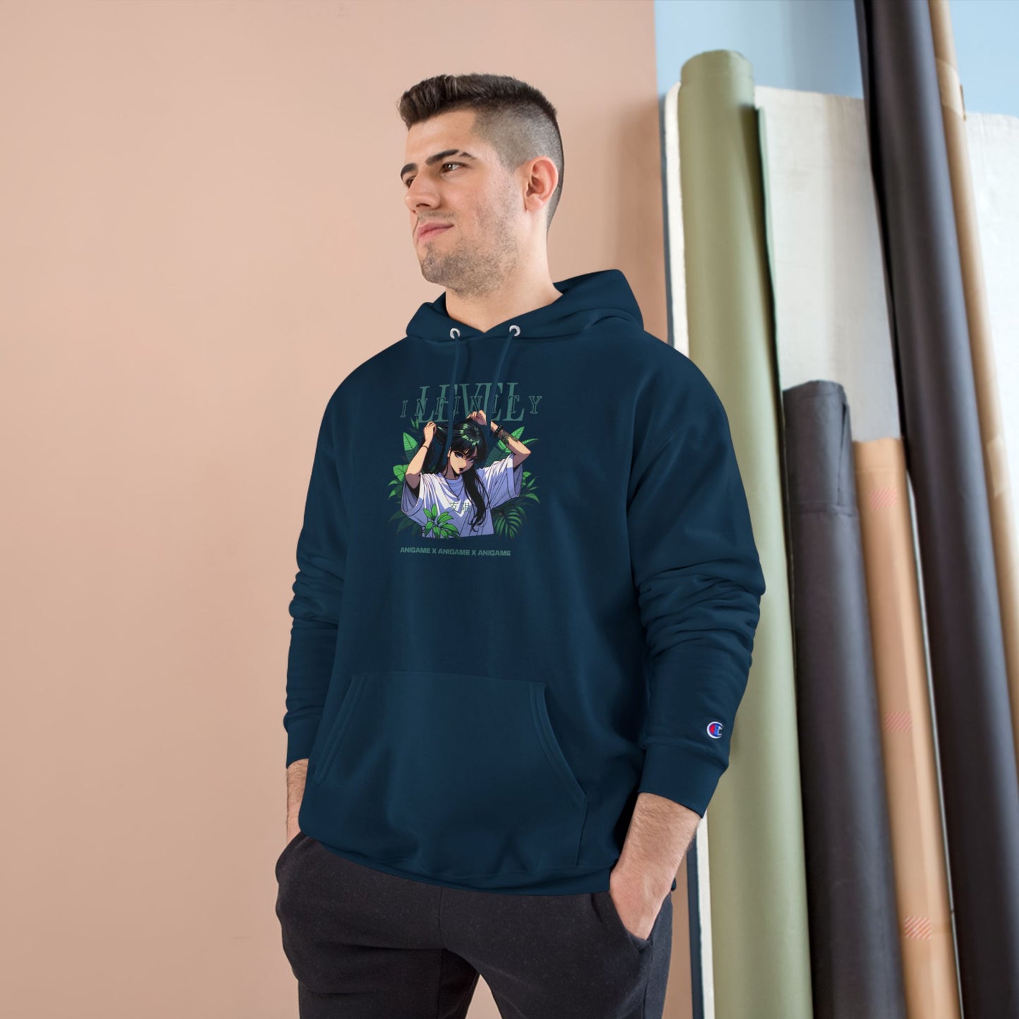 AniGame X Champion “Level Infinity” Hoodie | Casual style and comfort
