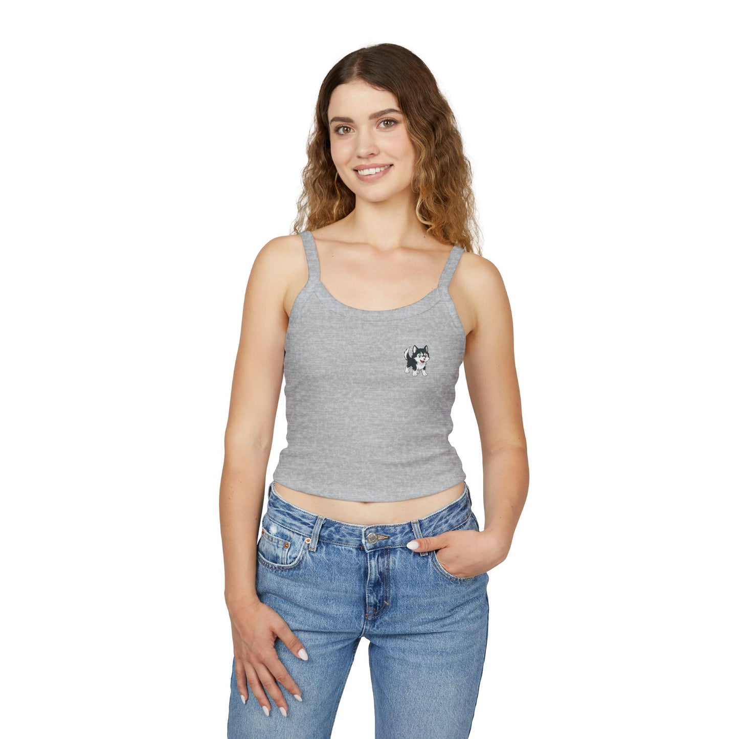Cute Husky Graphic Women's Tank Top - Summer Fashion, Dog Lover Gift, Casual Wear, Beach Outfit, Everyday Comfort