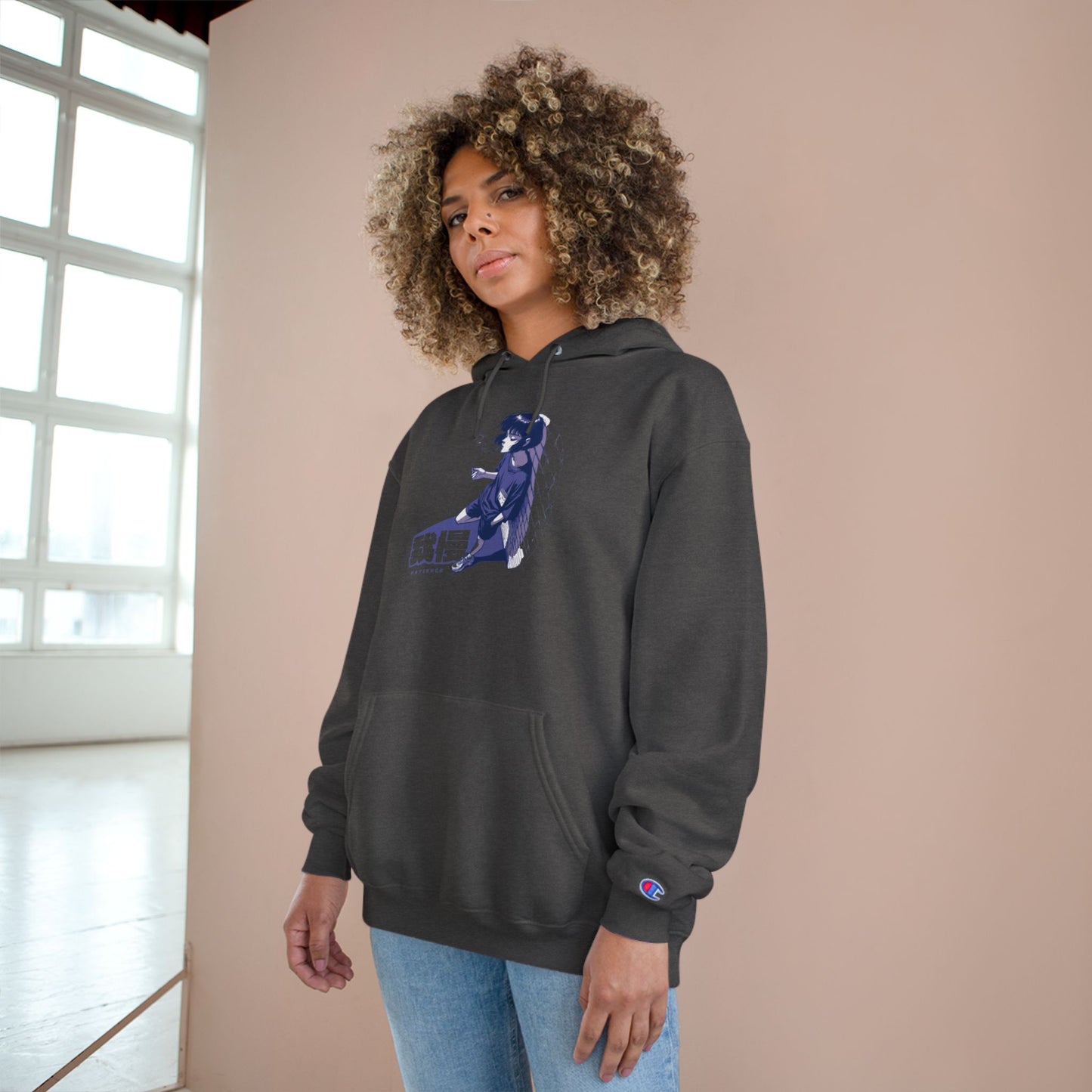 AniGame X Champion “PATIENCE” Hoodie | Level Up Style, Cozy Streetwear, Perfect Gift for Friends, Relaxed Aesthetic, Casual Wear