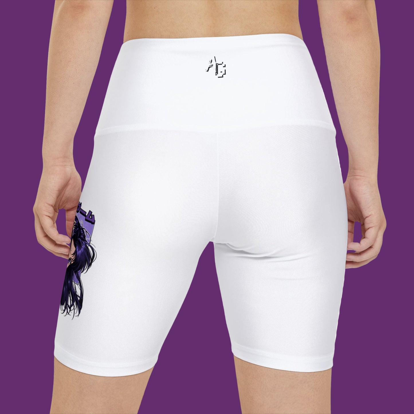 AniGame "Curious Purple" Women's Workout Shorts | Activewear, Gym Shorts, Fitness Apparel, Anime Lovers, Casual Wear, Yoga Shorts