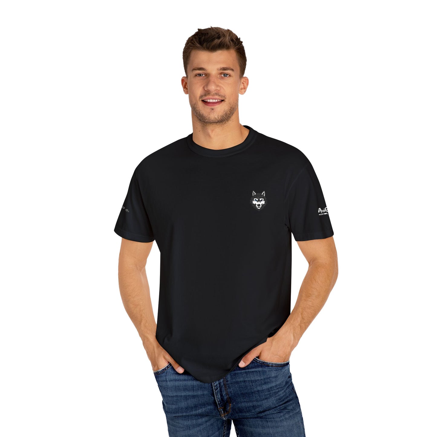 AniGame Original ~ “Kyro the Wolf” (Black and White Design) Short-Sleeve T-Shirt