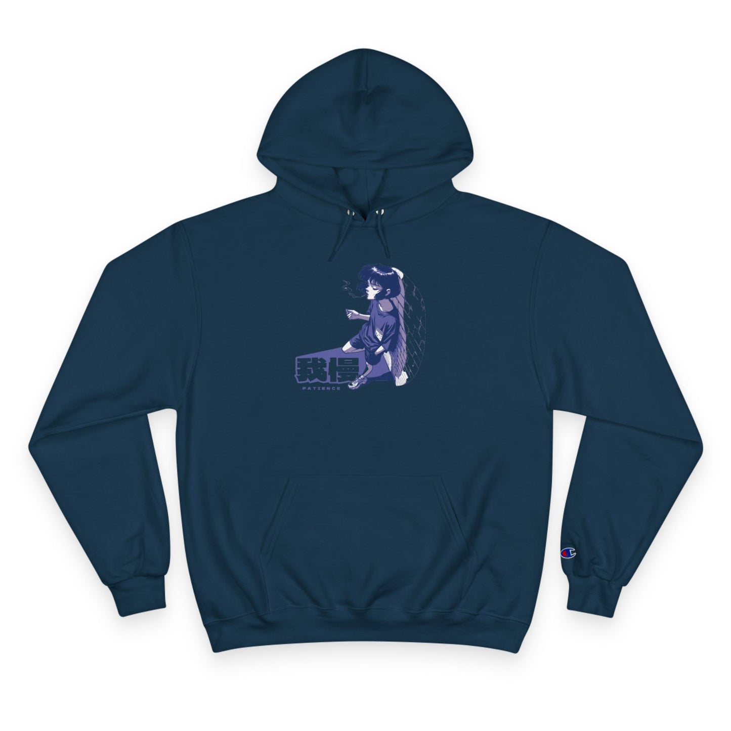 AniGame X Champion “PATIENCE” Hoodie | Level Up Style, Cozy Streetwear, Perfect Gift for Friends, Relaxed Aesthetic, Casual Wear