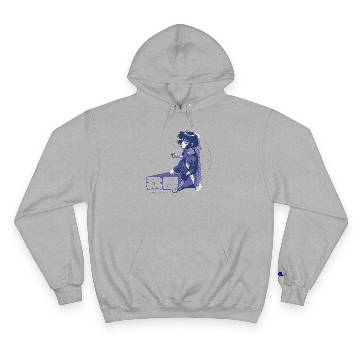 AniGame X Champion “PATIENCE” Hoodie | Level Up Style, Cozy Streetwear, Perfect Gift for Friends, Relaxed Aesthetic, Casual Wear