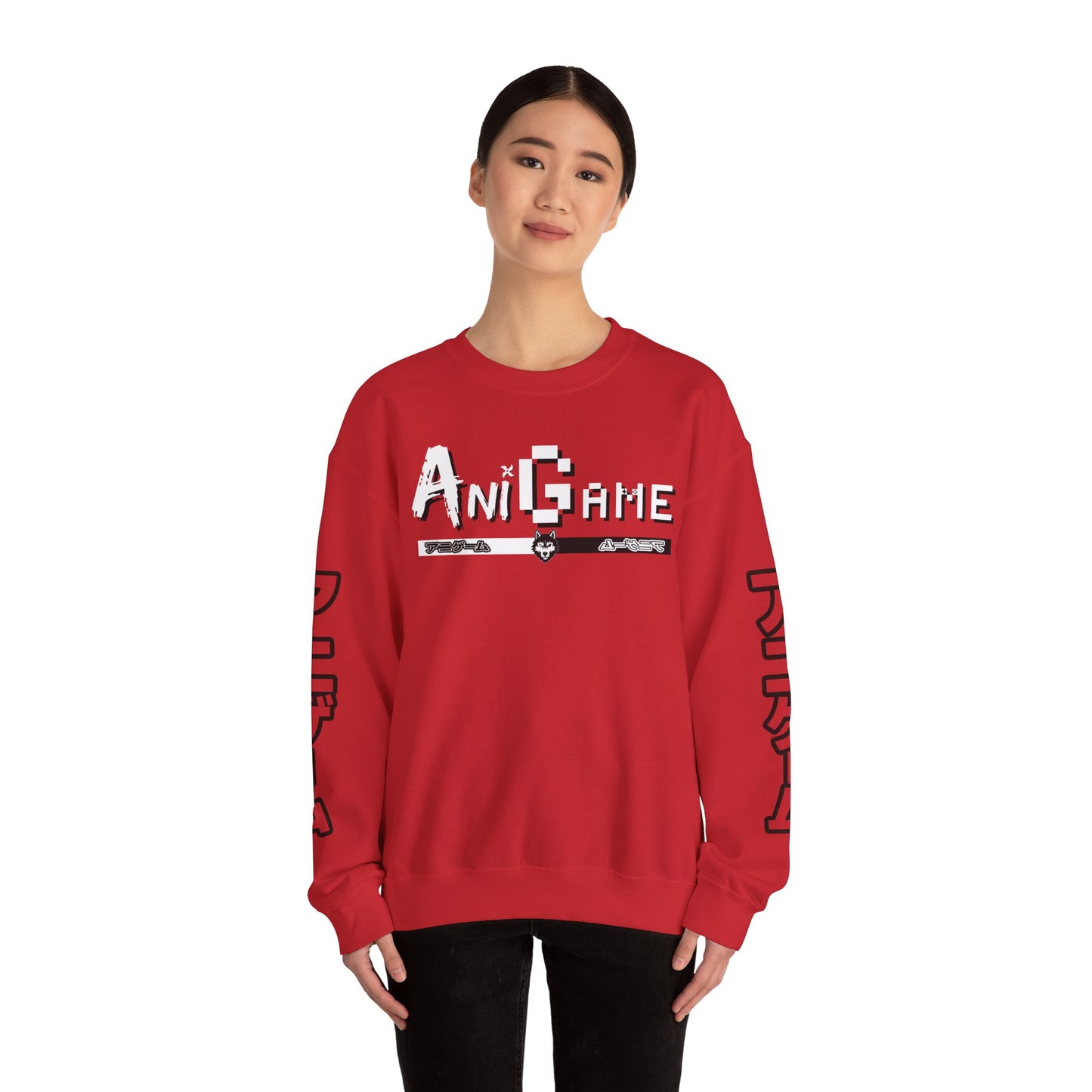 AniGame Unisex Crewneck Sweatshirt, Cozy Fashion, Graphic Sweatshirt, Gifts for Gamers, Streetwear Style