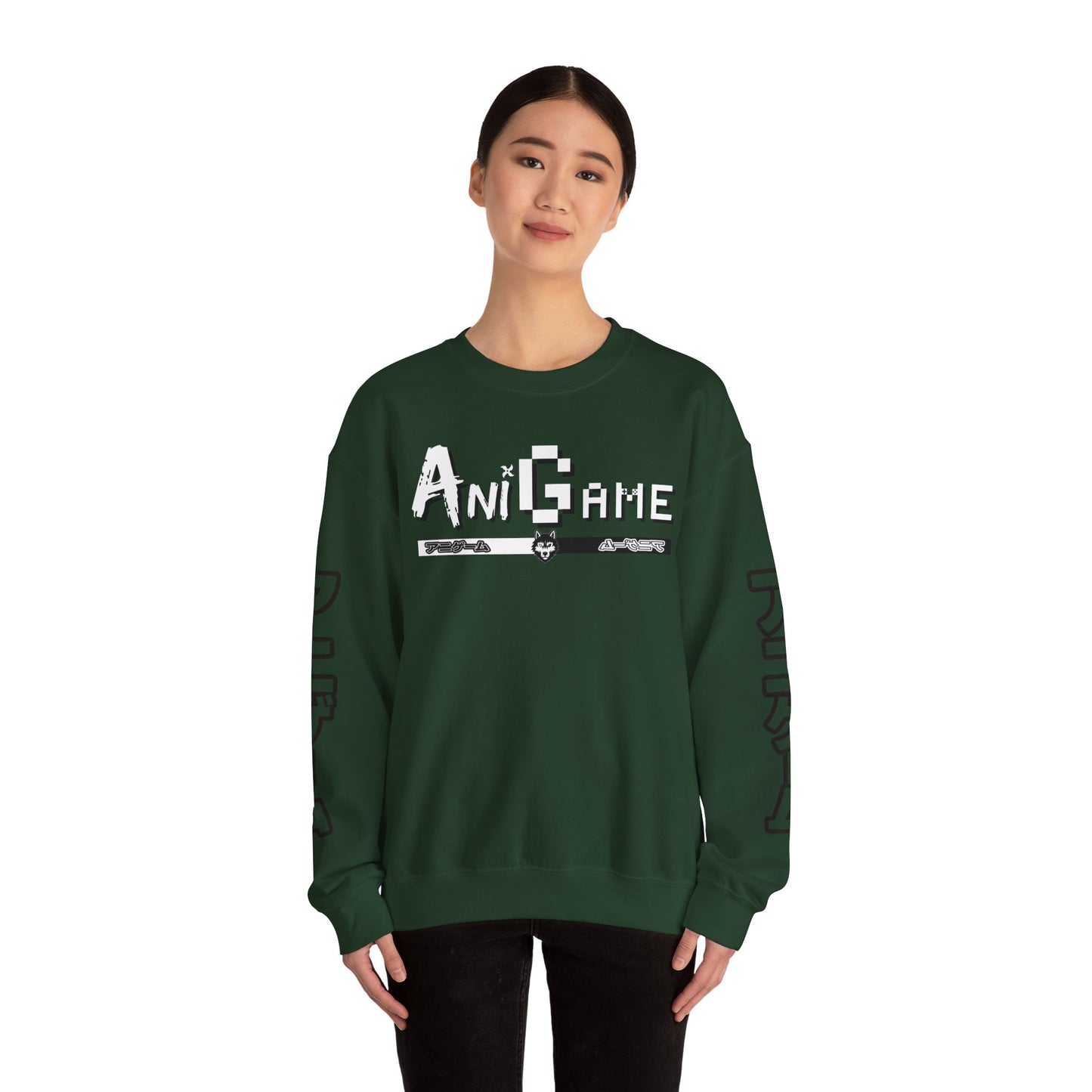 AniGame Unisex Crewneck Sweatshirt, Cozy Fashion, Graphic Sweatshirt, Gifts for Gamers, Streetwear Style