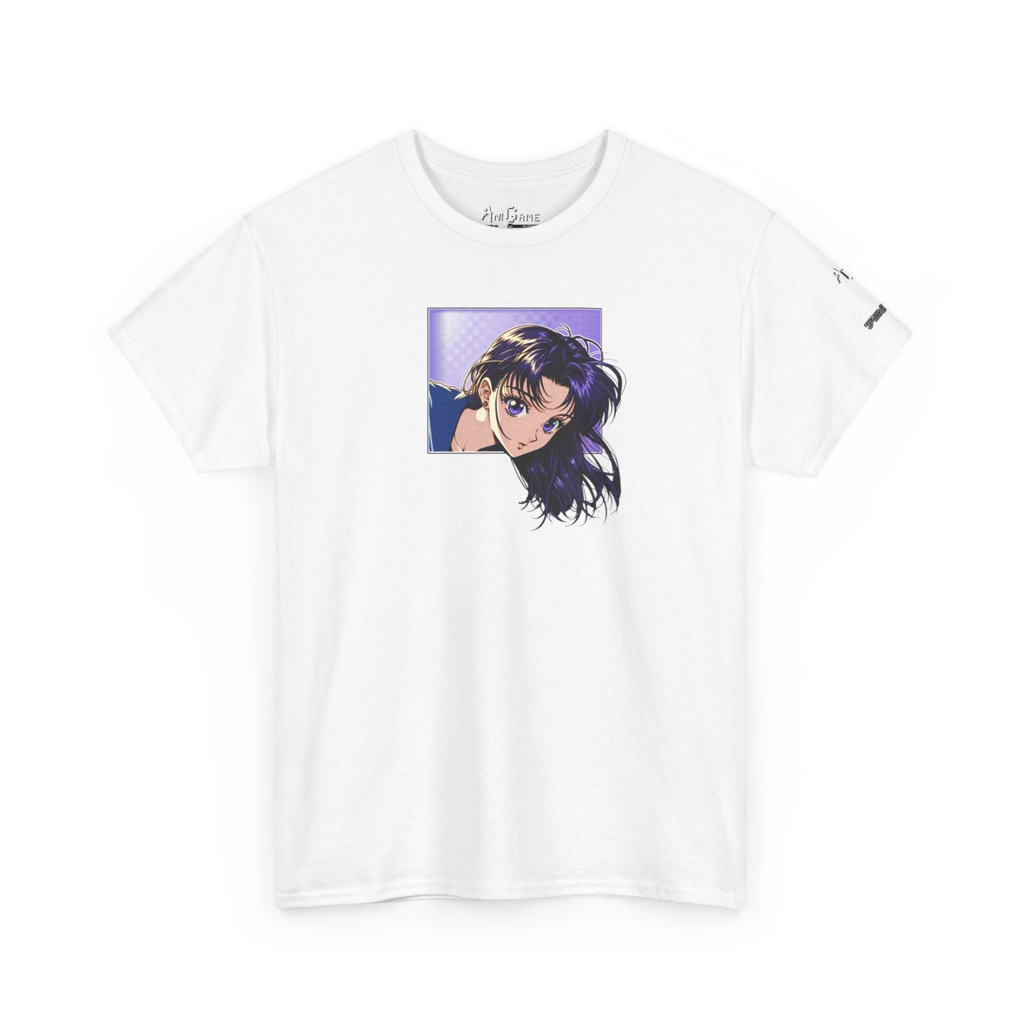 AniGame “Curious Purple” T-Shirt , Vintage Anime Shirt, Unisex Cotton T-Shirt, Casual Graphic Wear