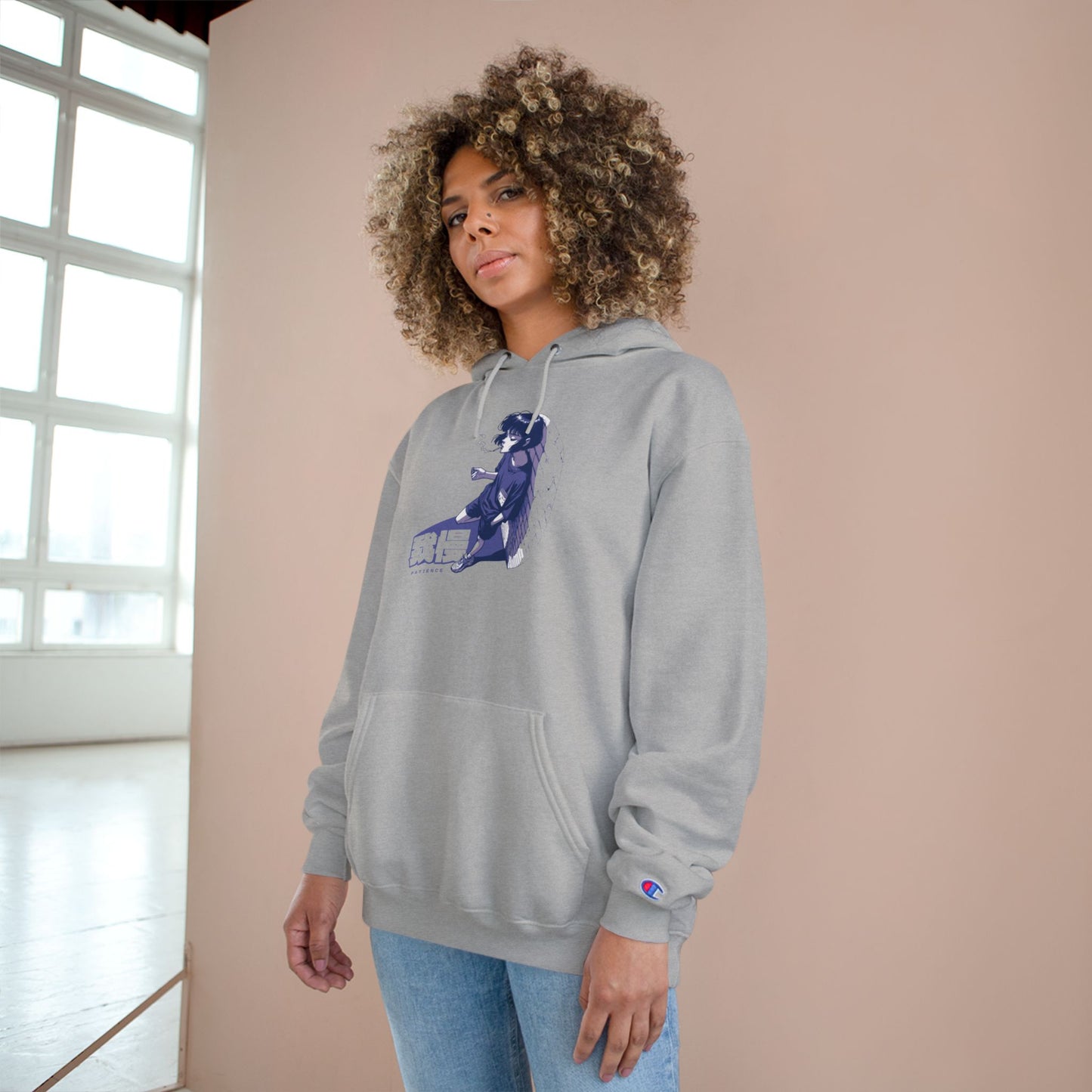 AniGame X Champion “PATIENCE” Hoodie | Level Up Style, Cozy Streetwear, Perfect Gift for Friends, Relaxed Aesthetic, Casual Wear