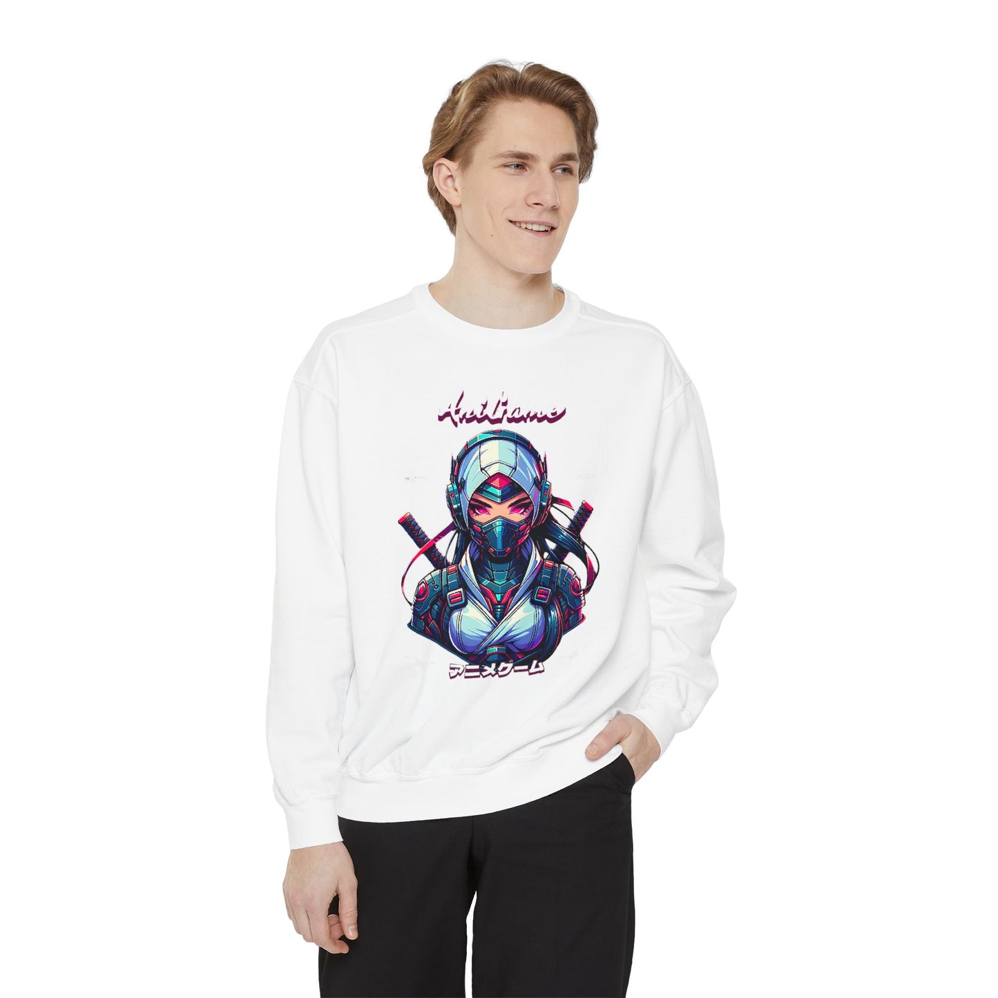 AniGame “Future Kunoichi” Unisex Garment-Dyed Sweatshirt