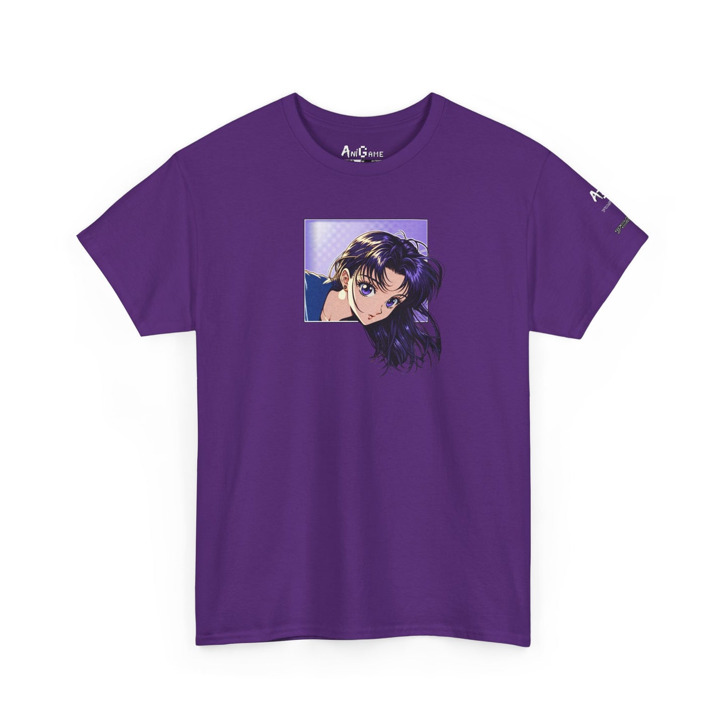 AniGame “Curious Purple” T-Shirt , Vintage Anime Shirt, Unisex Cotton T-Shirt, Casual Graphic Wear
