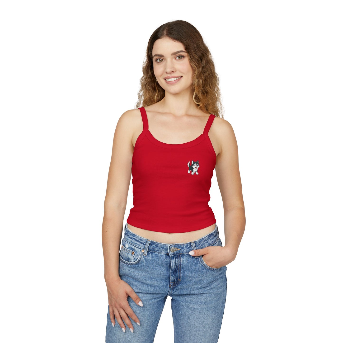 Cute Husky Graphic Women's Tank Top - Summer Fashion, Dog Lover Gift, Casual Wear, Beach Outfit, Everyday Comfort