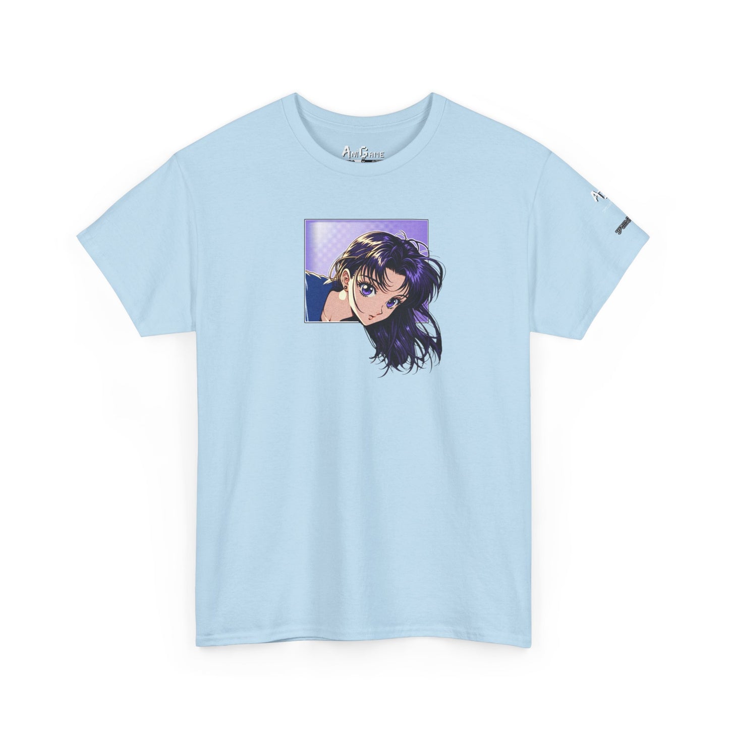 AniGame “Curious Purple” T-Shirt , Vintage Anime Shirt, Unisex Cotton T-Shirt, Casual Graphic Wear