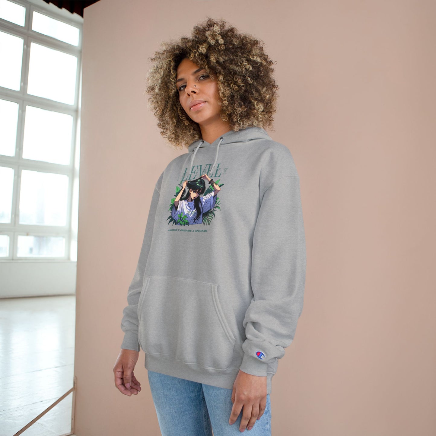 AniGame X Champion “Level Infinity” Hoodie | Casual style and comfort