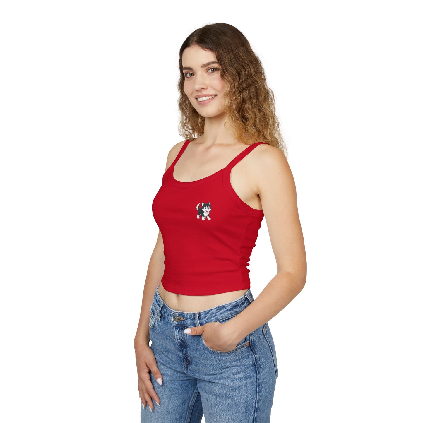 Cute Husky Graphic Women's Tank Top - Summer Fashion, Dog Lover Gift, Casual Wear, Beach Outfit, Everyday Comfort