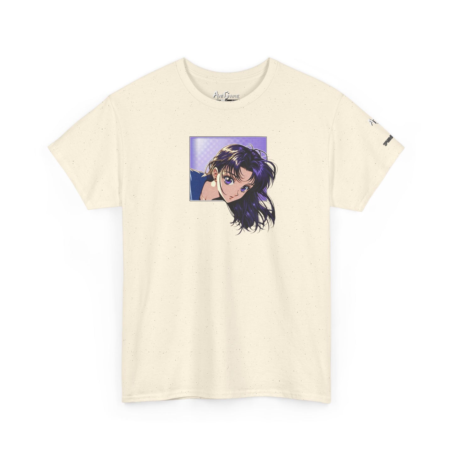 AniGame “Curious Purple” T-Shirt , Vintage Anime Shirt, Unisex Cotton T-Shirt, Casual Graphic Wear