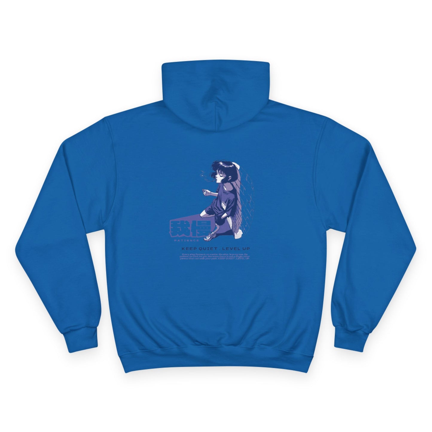 AniGame X Champion “PATIENCE” Hoodie | Level Up Style, Cozy Streetwear, Perfect Gift for Friends, Relaxed Aesthetic, Casual Wear