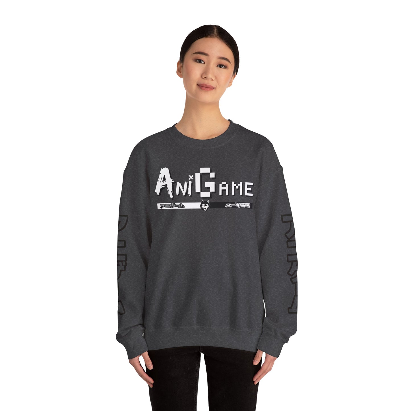 AniGame Unisex Crewneck Sweatshirt, Cozy Fashion, Graphic Sweatshirt, Gifts for Gamers, Streetwear Style