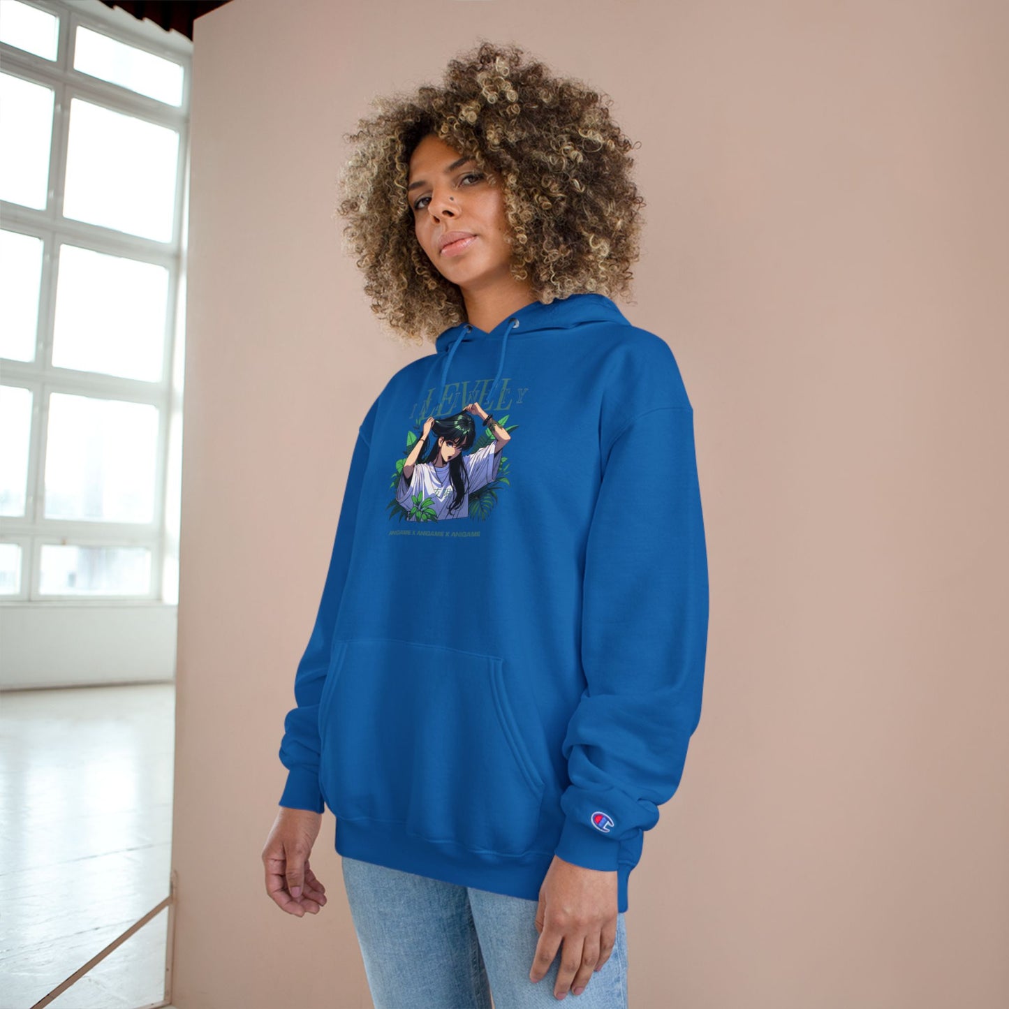 AniGame X Champion “Level Infinity” Hoodie | Casual style and comfort
