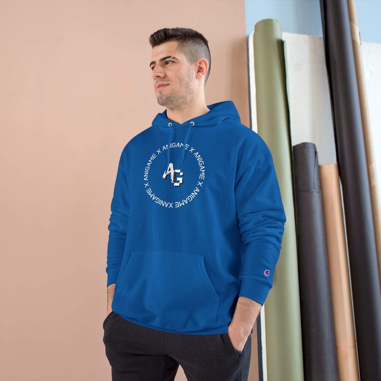 AniGame X Champion Hoodie | Level Up Style, Cozy Streetwear, Perfect Gift for Friends, Relaxed Aesthetic, Casual Wear