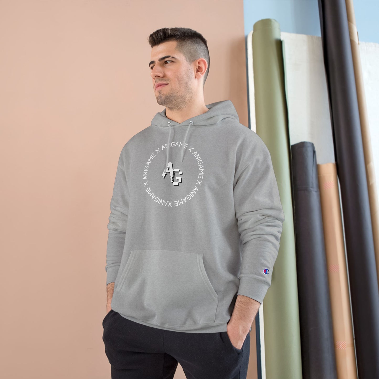 AniGame X Champion Hoodie | Level Up Style, Cozy Streetwear, Perfect Gift for Friends, Relaxed Aesthetic, Casual Wear