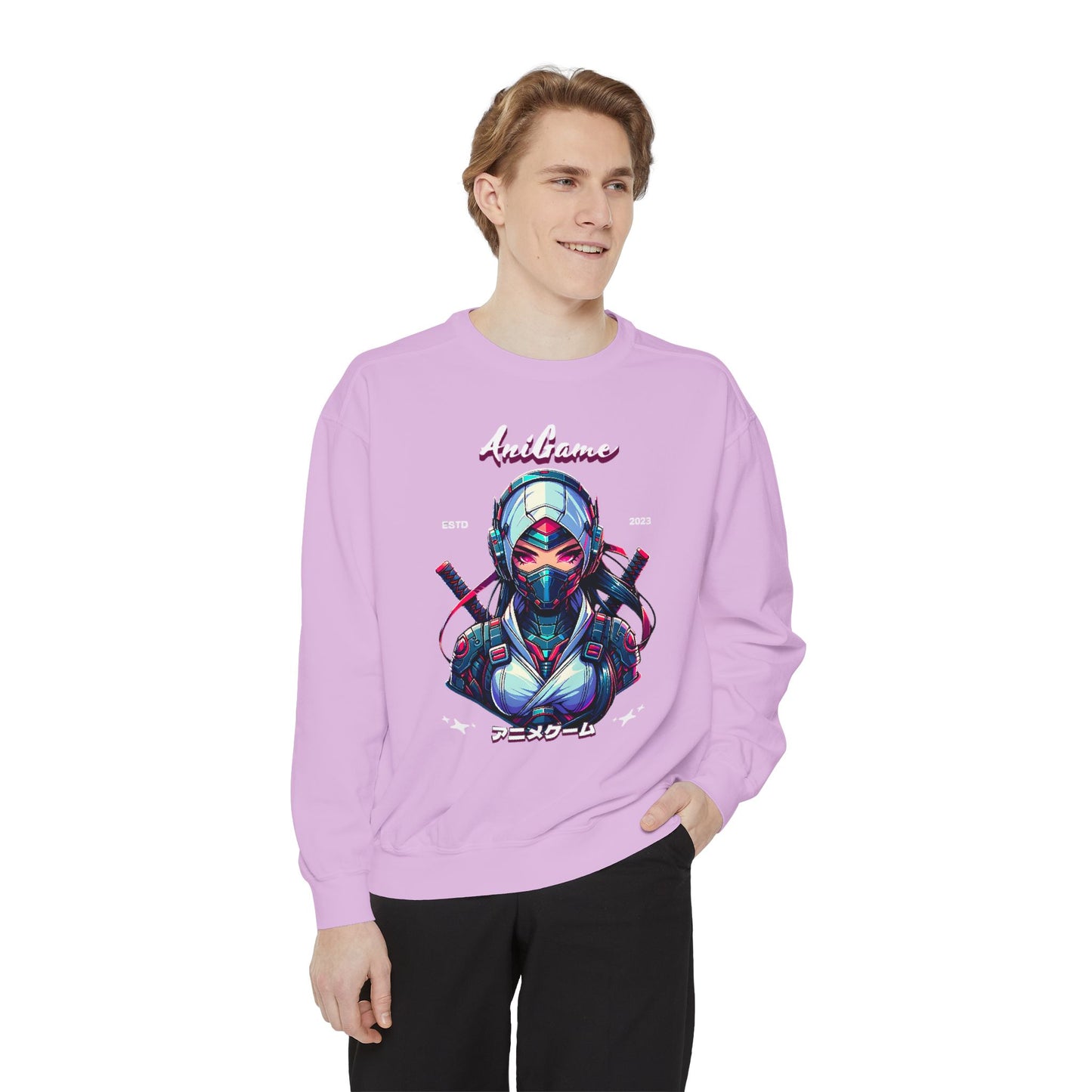 AniGame “Future Kunoichi” Unisex Garment-Dyed Sweatshirt