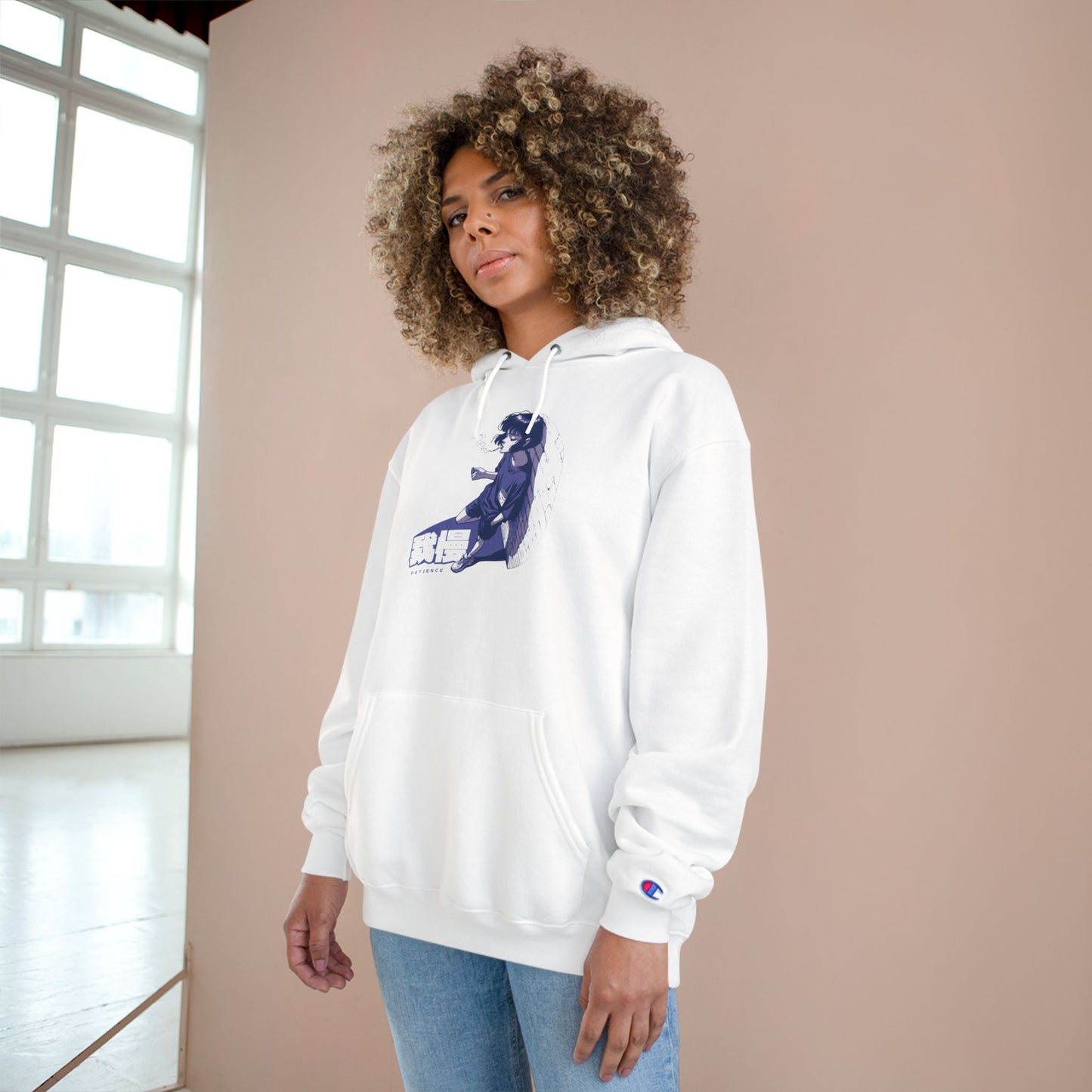 AniGame X Champion “PATIENCE” Hoodie | Level Up Style, Cozy Streetwear, Perfect Gift for Friends, Relaxed Aesthetic, Casual Wear