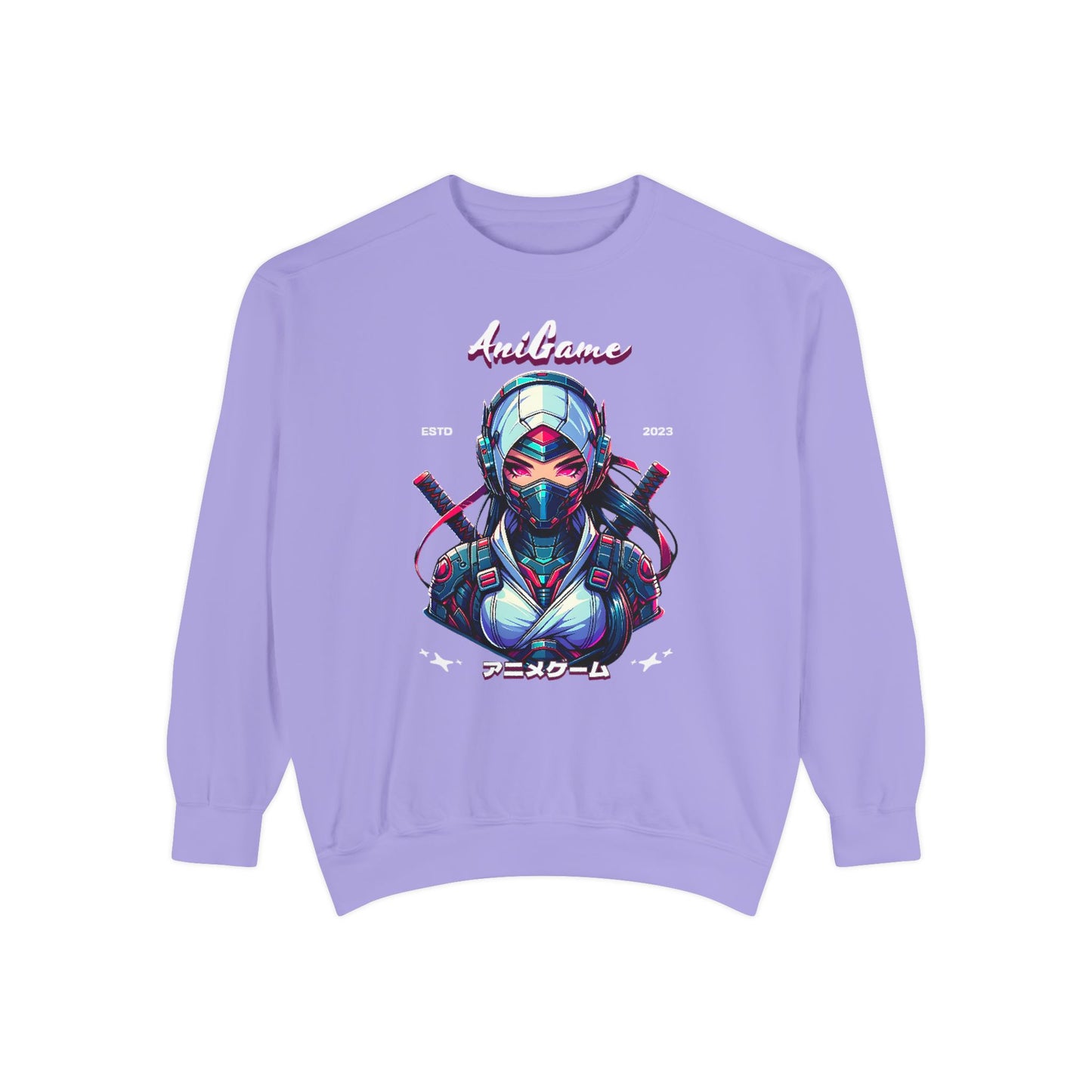 AniGame “Future Kunoichi” Unisex Garment-Dyed Sweatshirt
