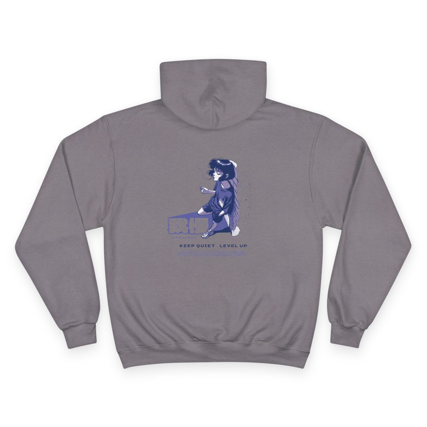 AniGame X Champion “PATIENCE” Hoodie | Level Up Style, Cozy Streetwear, Perfect Gift for Friends, Relaxed Aesthetic, Casual Wear