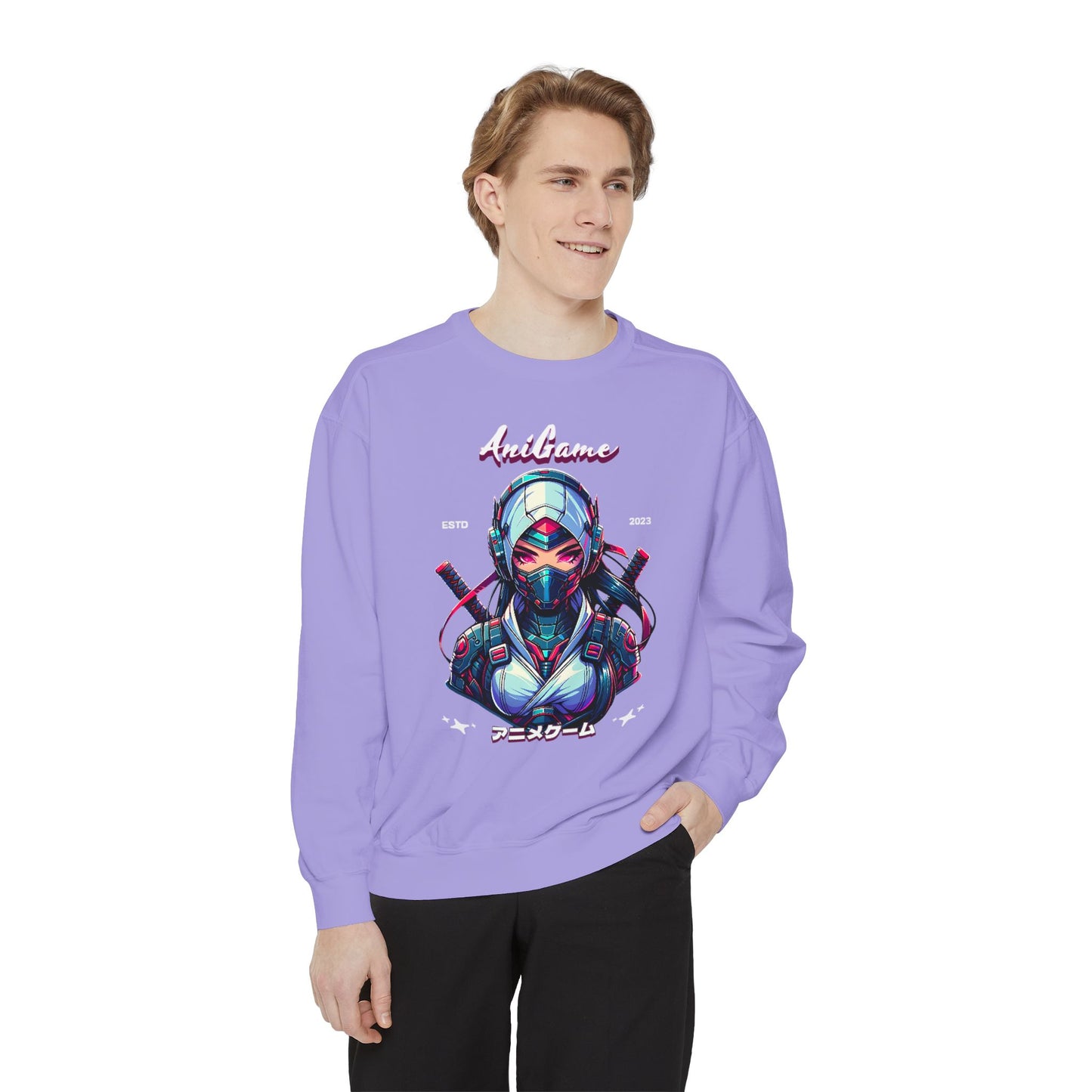 AniGame “Future Kunoichi” Unisex Garment-Dyed Sweatshirt