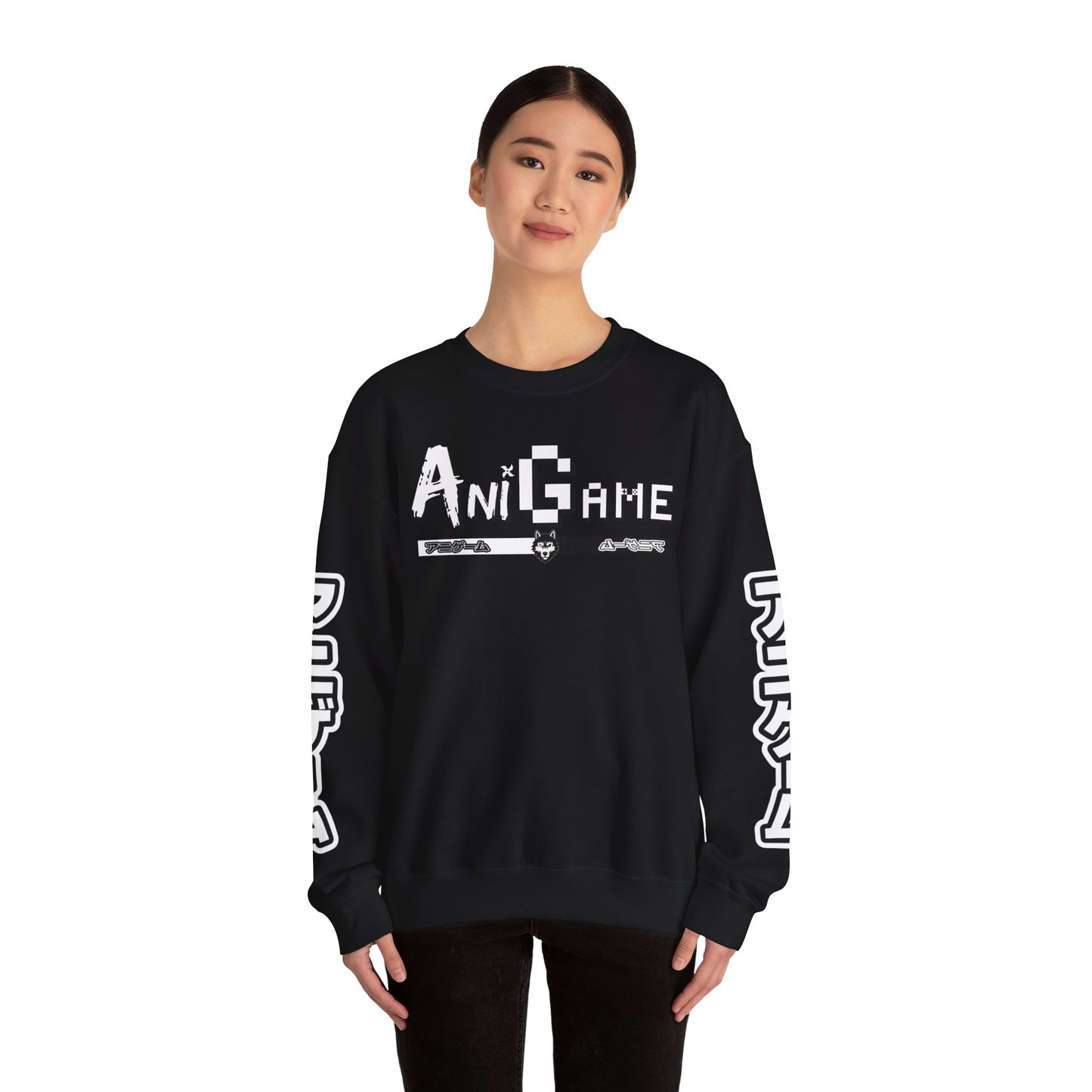 AniGame Unisex Crewneck Sweatshirt, Cozy Fashion, Graphic Sweatshirt, Gifts for Gamers, Streetwear Style