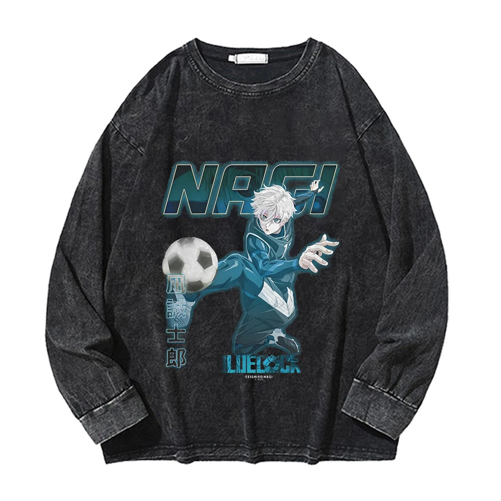 Blue Lock ~ Nagi Vintage Washed Sweatshirts