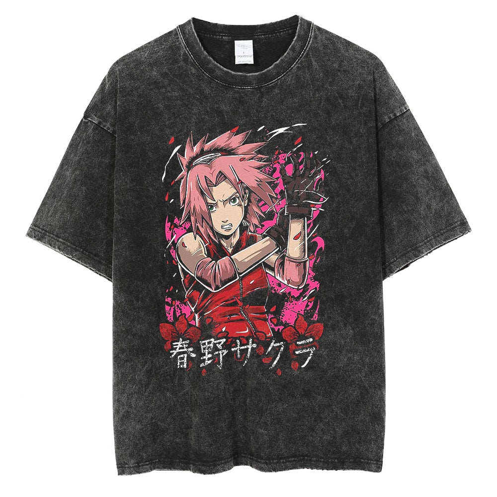 Naruto ~ Rock Lee/Sakura Vintage Washed T-Shirt